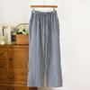 2026 New Spring/Summer Couple Sleeper Pants 100% Cotton Gauze and Women's Pants Simple Checkered Thin Home Pants