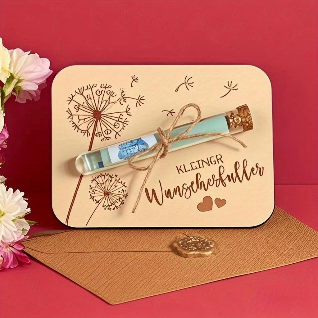 1Pc Wooden Wishing Wedding Gift Envelope Test Tube Crafts for Wedding Party Gifts