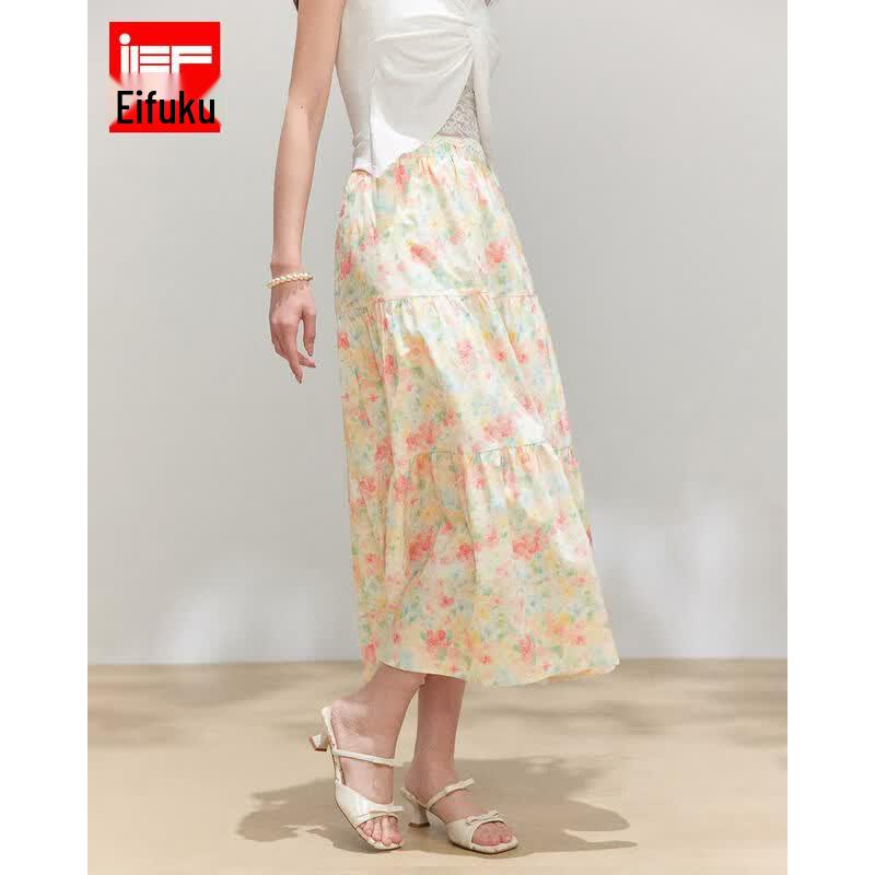 IEF Women s Floral A-line Midi Skirt One Size