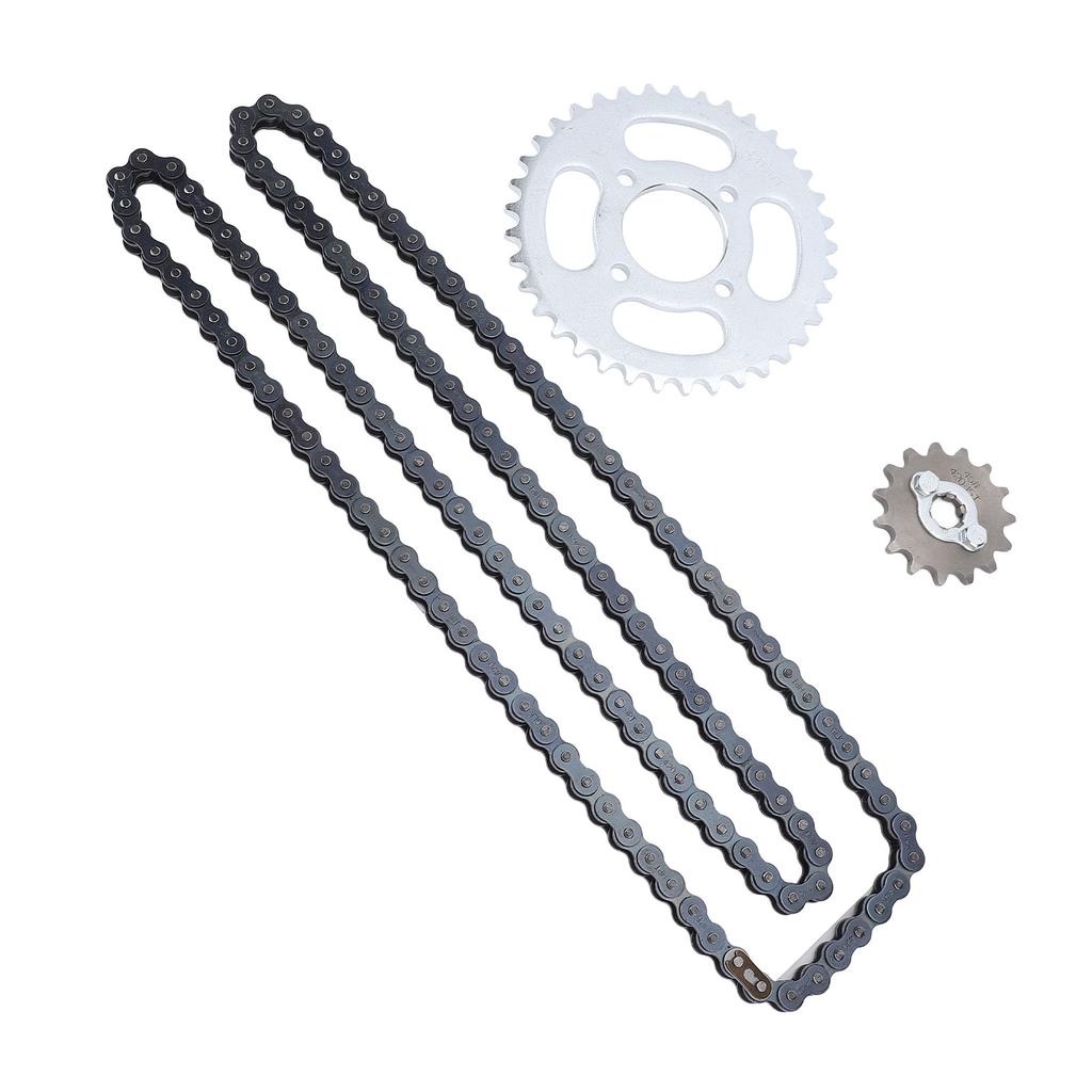 420 15T Front Sprocket 420 37T Rear Sprocket 420 Chain Set Steel Alloy Replacement for Pit Pro Trail Dirt Pocket ATV