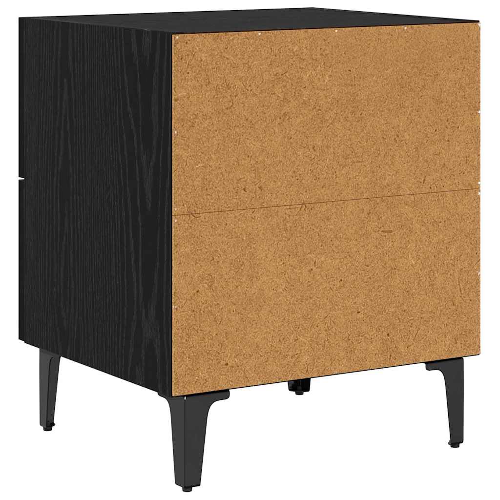 Nightstand Black Oak Effect 40 x 35 x 47.5 cm