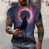 3D Wolfsbestie Aufdruck Herren und Damen Freizeit Kurzarm T-Shirt Rundhals Mode Trend Super Cool Herren Täglich Neue Kleidung
