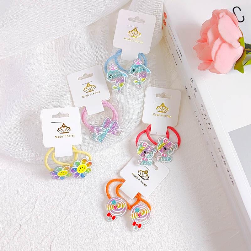 2 ST Regnbågsgradient Paljetter Prinsesshuvudbonad Barn Elastiska Hårband Barn Hårband Söta Flickor Accessoarer Baby Huvudbonad