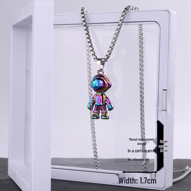 Astronaut Stainless Steel Necklace - Unisex Hip Hop Disco Chain