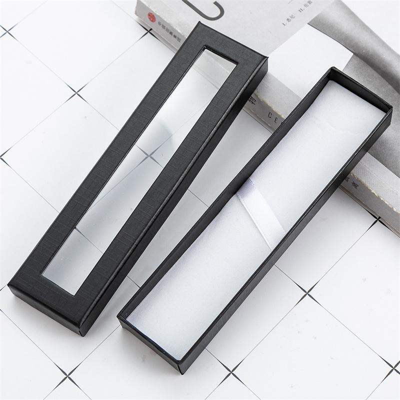 10pcs Pen Box Transparent Window Paper Packaging Gift Gel Pen Box Pencil Cases Pen Boxes Packaging Jewelry Gift Box Pencil Box