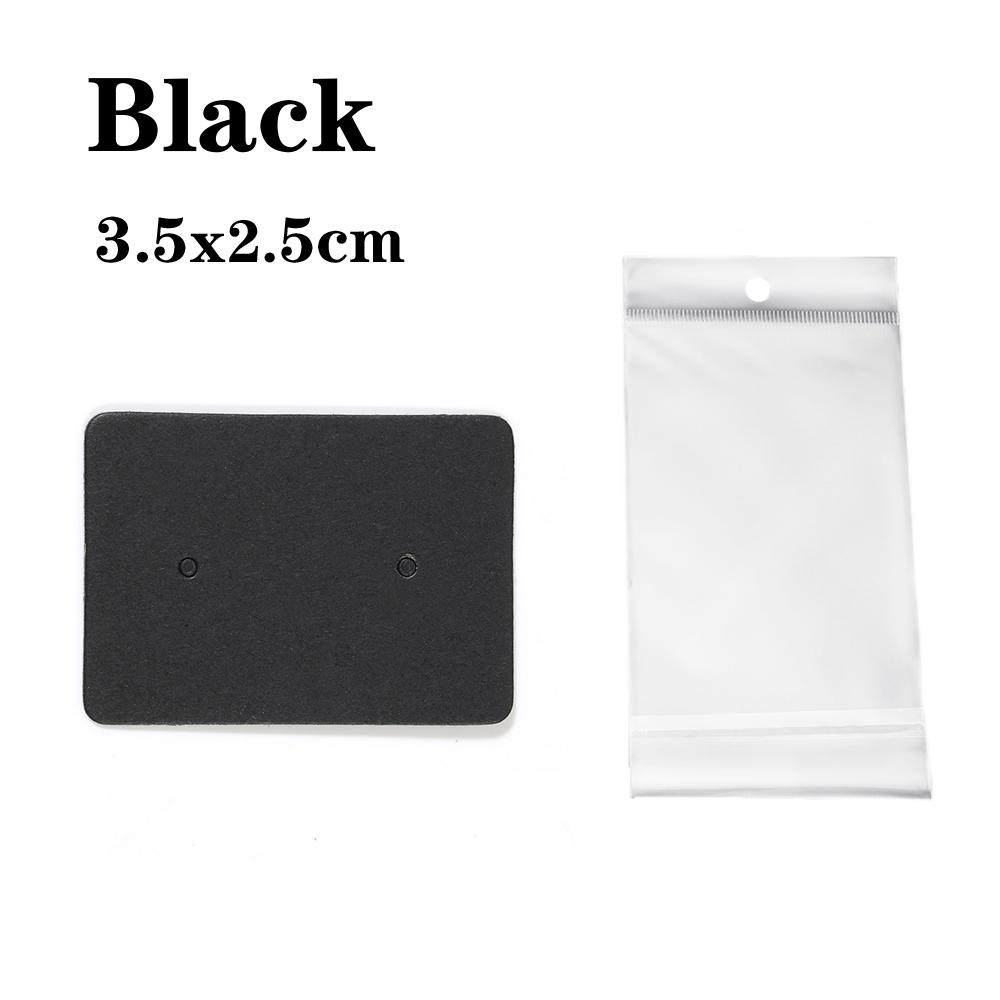 50 Jeux de Cartes pour Boucles d'Oreilles et 50 Pièces de Sacs Cartes d'Exposition pour Colliers Boucles d'Oreilles Sacs Auto-adhésifs Carte en Papier Kraft pour Emballage de Bijoux DIY