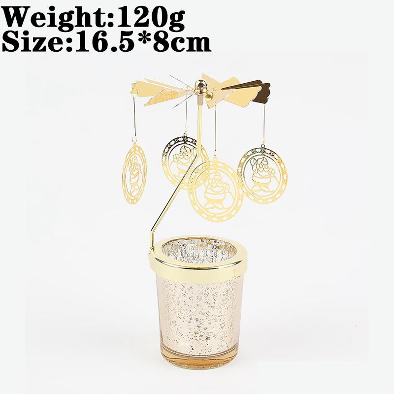 Love Wedding Candle Holders Snowflake Deer Fairy Rotating Candlestick Metal Tray Romantic Home Decoration Christmas Ornament