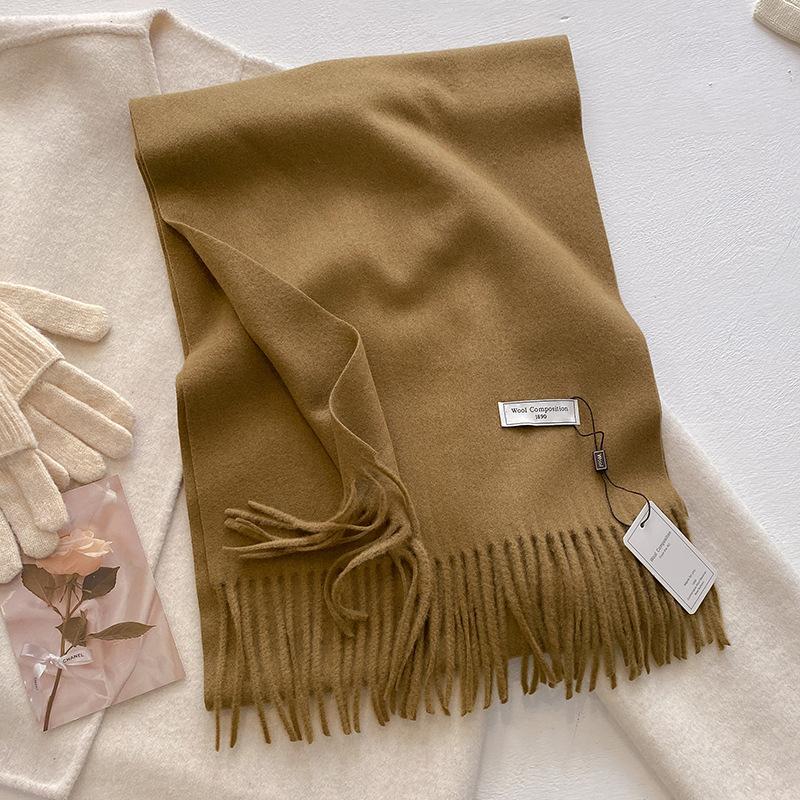 Luxury Cashmere Wool Scarf For Women  Winter Warm Pashmina Thicken Soft Shawl Wrap Stole Daily Use Fashion Elegant Wool Scarf
