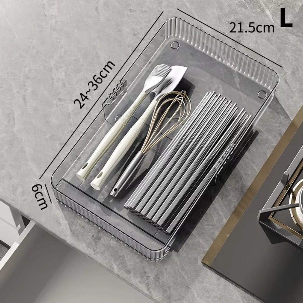 Divided Drawer Tray Transparent Drawer Storage Bin Multifunctional Divider Box