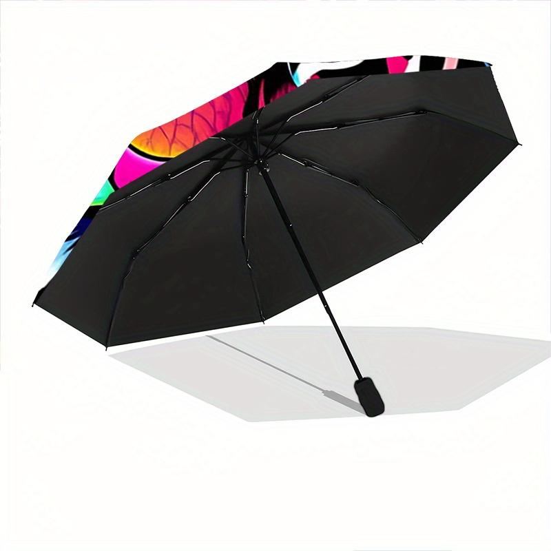 1pc Colorful Tiger Face Automatic Opening and Closing Umbrella - Small Umbrella Suitable for Various Occasions A019
