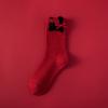 Red Socks Women'S Wool Thickened Warm Ideas Yarn Tube Socks Winter Thick Line Natal Year Big Red Stockings