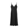 2025 Autumn European & American Style Women's Patchwork Lace V-Neck Open Back Spaghetti Strap Dress