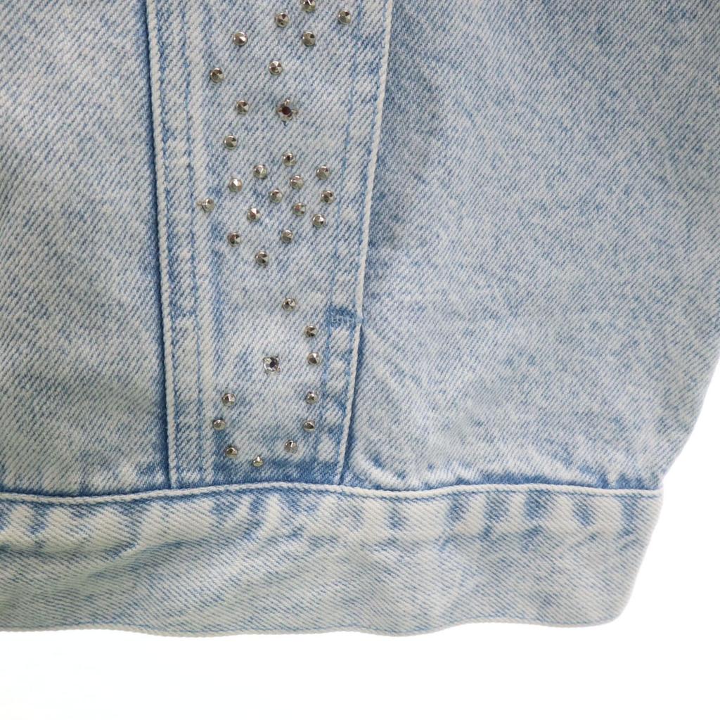 LORRAINE WARDY 80s 90s Made In USA Old Bijoux Denim Jacket S Jeans Women Used