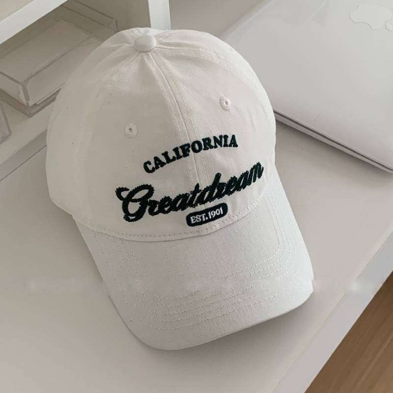 Baseball Cap With Embroidered Letters And Wide Brim For Summer Casual Wear