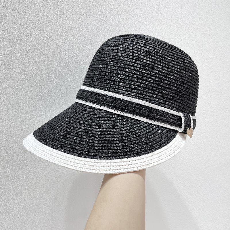 New Cap Hat Women's Summer Thin Hat Breathable Cute Resort Equestrian Hat Beach Sun Straw Hat