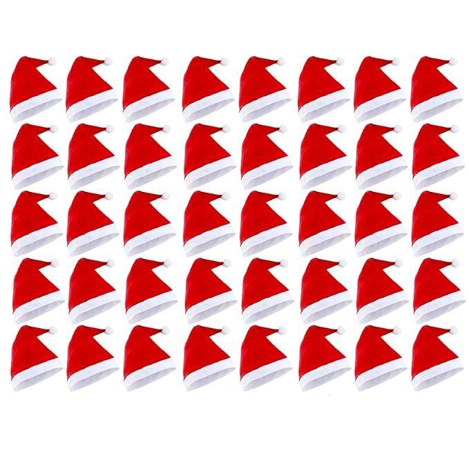 

Classic Santa Cap, Unisex Christmas Cap for Adults and Kids, Comfortable Soft Red and White Hat, Free Size, Holiday Party Decorations