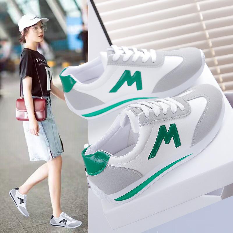 2025 Autumn New Thick-soled Forrest Gump Shoes Women's Leather Surface Korean Version Versatile Casual Shoes Ins Tide Student Running Shoes Tide