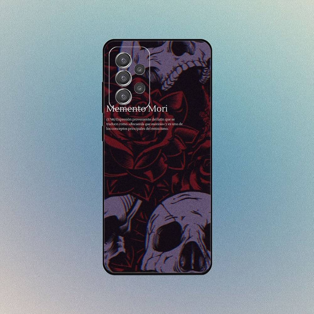 Memento Mori Phone Case For Samsung S25,S24,S21,S22,S23,S30,Ultra,S20,Plus,Fe,Lite,Note,10,9,5G Black Cover