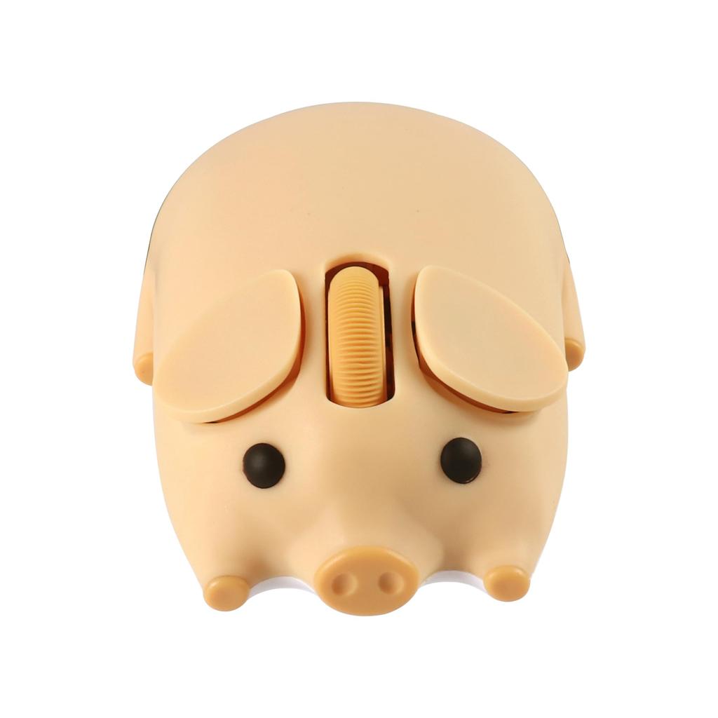 Wireless Bluetooth and USB Cute Pig Medium Compatible with Microsoft and Yellow Mouse, 2.4GHz Compatible, Design, Size, Quiet, Battery-Operated, iOS,