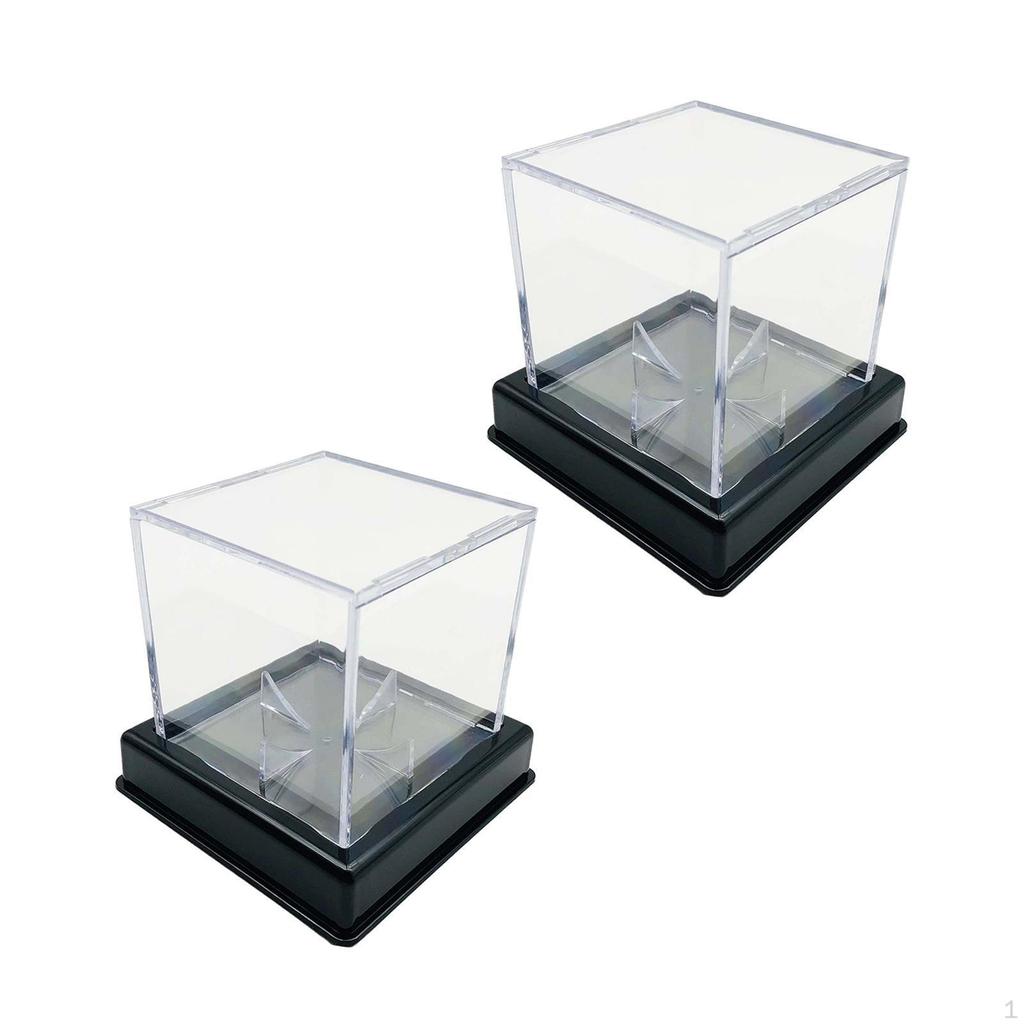 2x Acrylic Baseball Box Organization Protector Gift Clear Holder