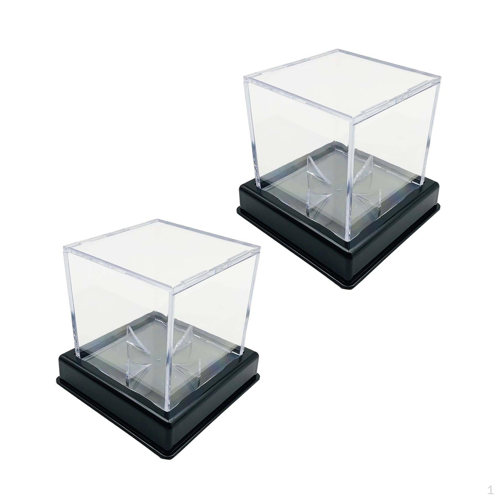 

2x Acrylic Baseball Box Organization Protector Gift Clear Holder