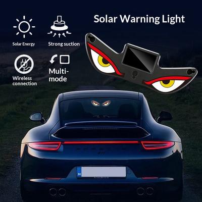 Car-mounted Demon Eye LED Solar Wireless Decorative Warning Light -Interior Window Blinking Neon Light