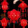 Lint/Gold Foil Spring Festival Red Lantern 3D Spring Festival Hanging Pendant  Party
