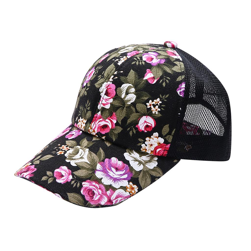 Women's New Flower printing Sun Protection All-match Baseball Cap