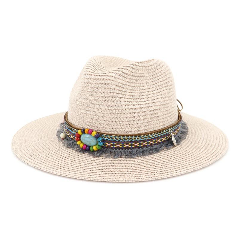 Spring and summer outdoor beach hat sun hat jazz hat couple top hat straw hat CMDJS