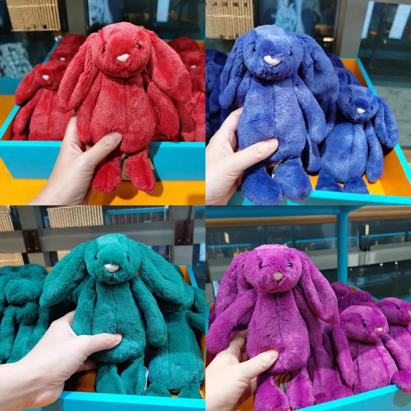 New Snow Rabbit Gemstone Plush Doll Gooseberry Green Blue Red Bonnie Rabbit Collectible Stuffed Animal