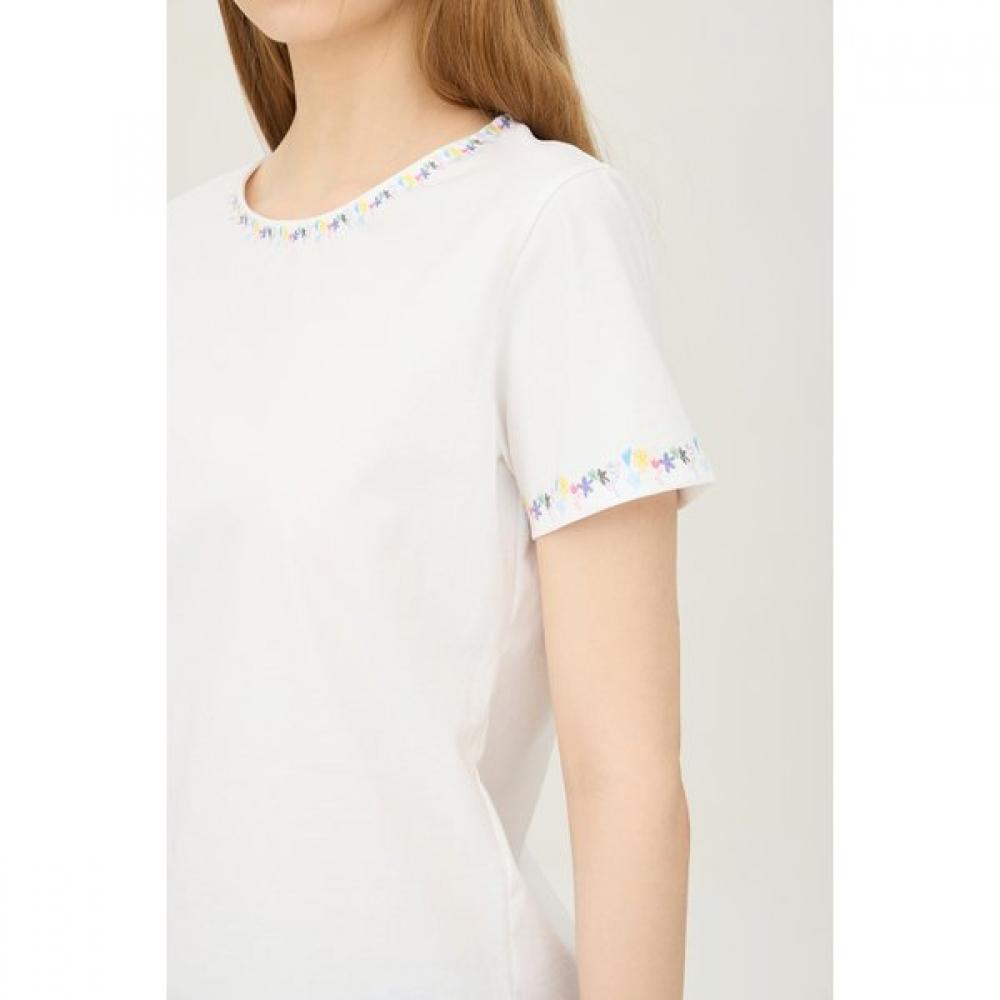 BeneTTon Flower PoinT ShorT Sleeve T shirT baTs95531