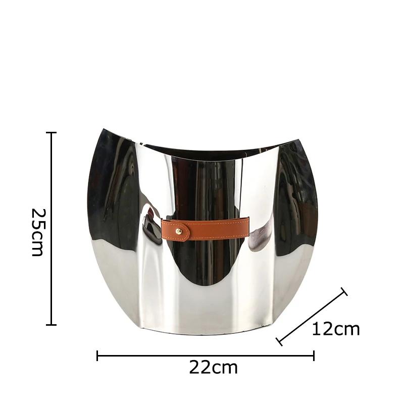 Silver Geometric Metal Vase Table Decoration Flowers Arrangement Artificial Flowers Decorative Vases Room Aesthetic Decor