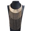 Punk Metal Exaggerated Pattern Collar, Exaggerated Fringed Necklace.