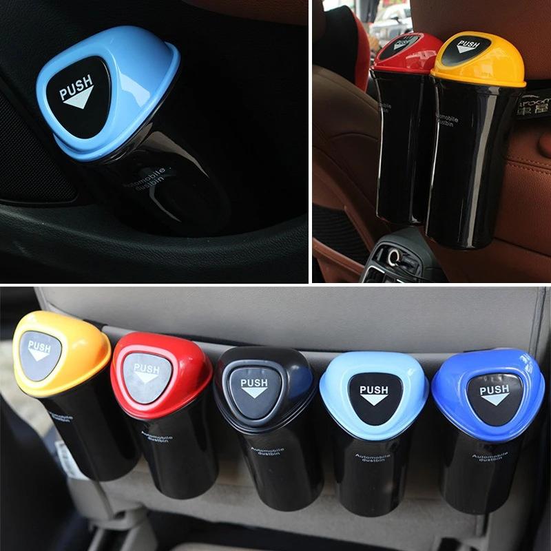 1PC Mini Car Storage Bin, Triangle Car Trash Can