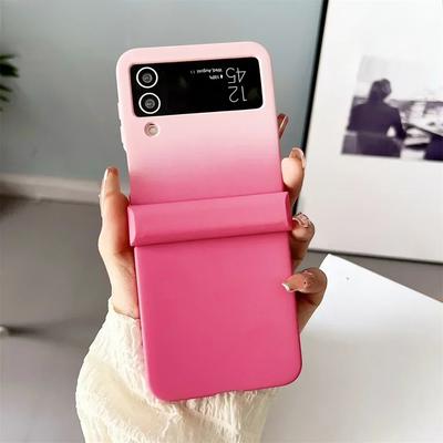 Funda de doble color degradado para Samsung Galaxy Z Flip 6, 5, 4, 3, ZFlip, Flip5, Flip6, carcasa rígida ultrafina a prueba de golpes con contraste de color