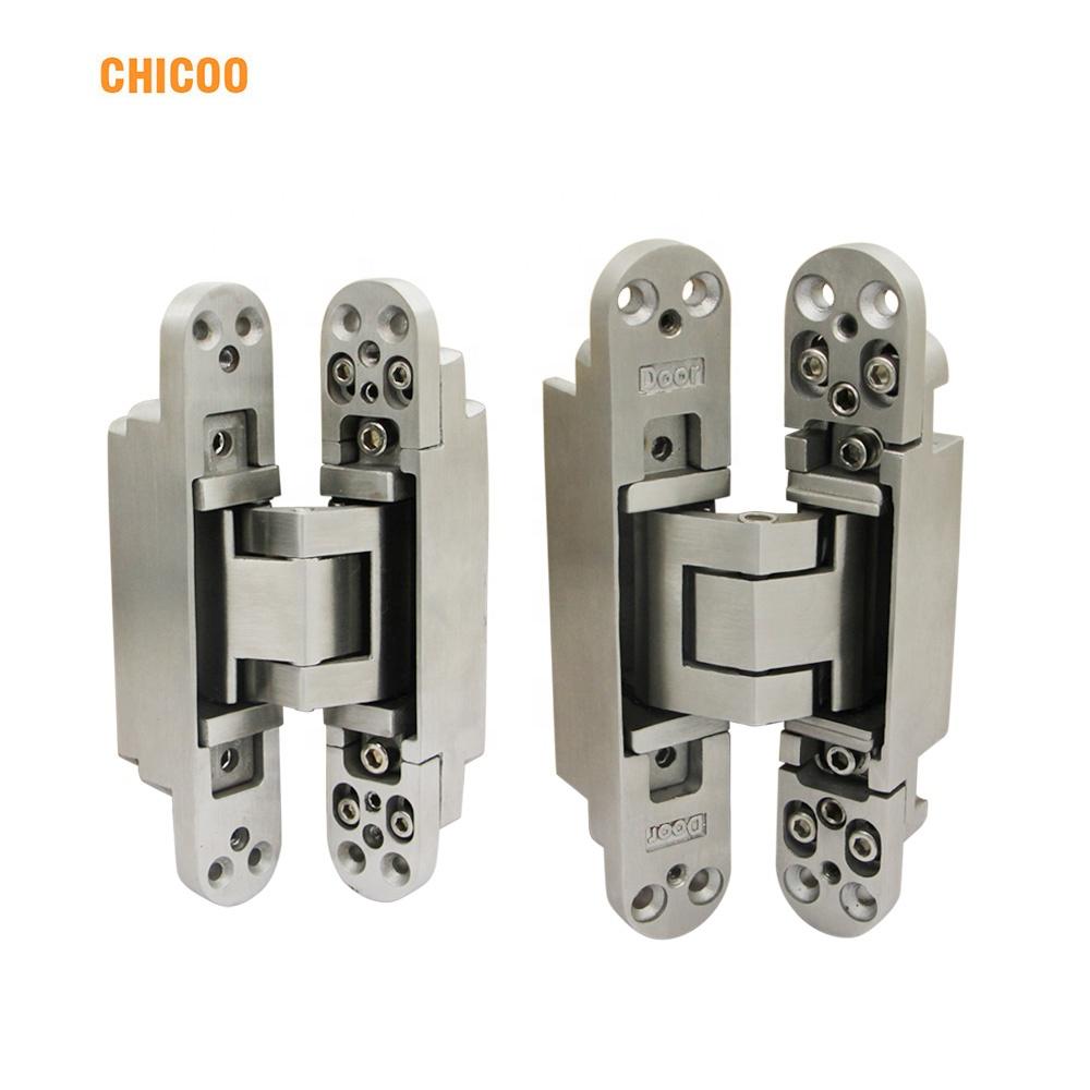 Heavy Duty Modern Stainless Steel Invisible Hinge 3D Adjustable Concealed SUS 304 Swing Gate 120KG Bathroom Door Window