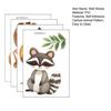 4Pcs Wall Decals, Cartoon Bear Fox Print Wall Stickers, Self-Adhesive Removable Waterproof Wall Decals for Nursery Art Bedroom Classroom