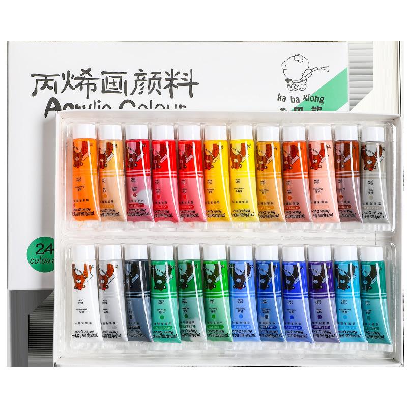 12/18/24-farbiges Acrylfarben-Set Ist Geeignet für DIY Steine Leinwand Papier Keramik Kunststudent Pigmente