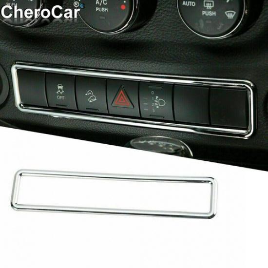 Chrome Emergency Light Lamp Switch Trim for Jeep Wrangler JK 2011-17 Accessories