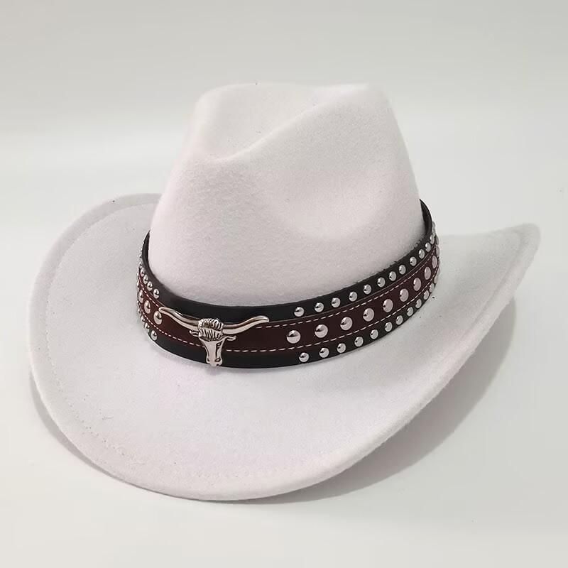 JYL TS DIY Винтажная ковбойская шляпа Унисекс Классическая западная джазовая шляпа Деним White_M(56-58cm） чертополох