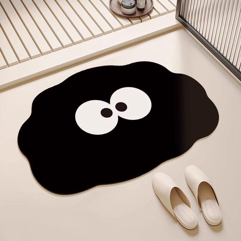 Dirt-Resistant Quick-Dry Non-Slip Cartoon Bathroom Mat with Diatomaceous Earth Water Absorption