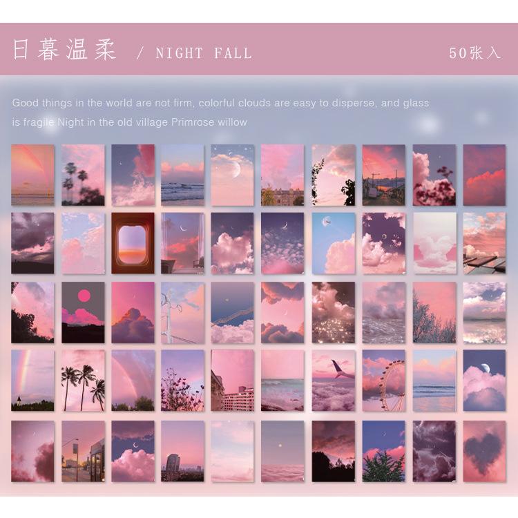 

50-Piece Sky-Style Sticker Book, Delicate Sky Elements for Handmade Embellishment, Journal Scenery Creation & Daily Stationery