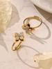 18K Gold Plated Stainless Steel Jewelry Set with Zirconia - Necklace, Bracelet, Earrings - European American Fashion Style.