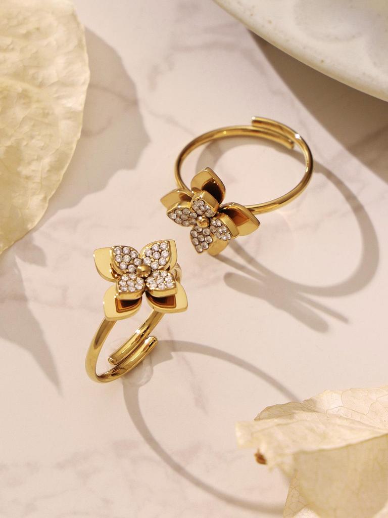 18K Gold Plated Stainless Steel Jewelry Set with Zirconia - Necklace, Bracelet, Earrings - European American Fashion Style.