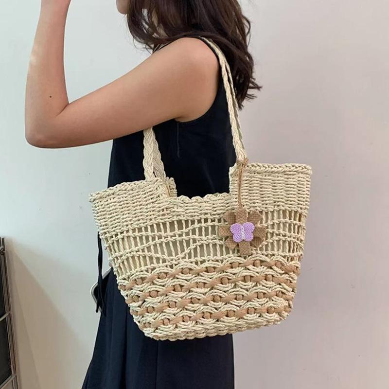 Women's Large Capacity Single Shoulder Straw Tote Bag