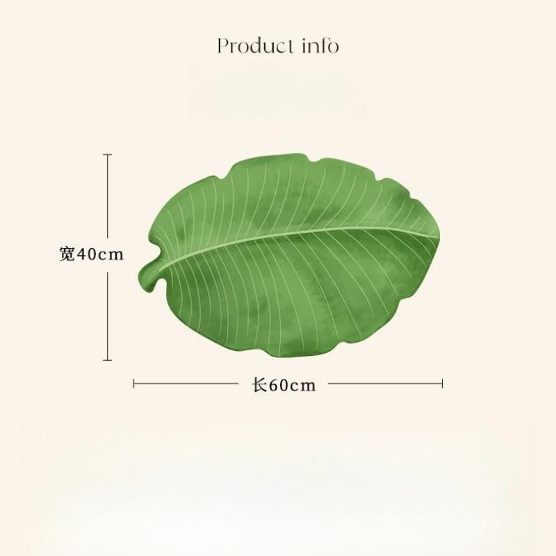 Creative Banana Leaf-shaped Water-absorbing Floor Mat for Bathroom Entrance Diatom Mud Quick-drying Anti-slip Mat Forshower Room