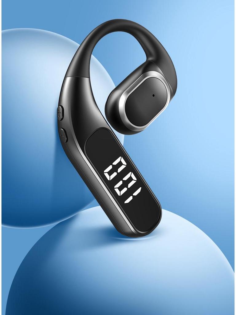 Bluetooth Wireless Stereo Ear-Hook Headset with Digital Display - Universal Fit