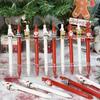 10Pcs Christmas Tree-Themed Retractable Ballpoint Pens - Multicolor Soft Grip Pens with Random Christmas Tree Designs, Fine Point, Ideal for Students