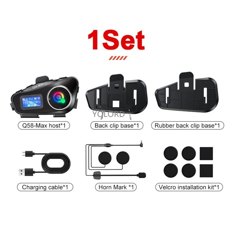 Helmet Intercom Motorcycle Wireless Bluetooth Headsets Intercomunicador Moto Riders Hands-Free Call Music Sharing Earphone