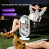 Double-Head USB Desk Fan & Lamp: 5-Speed, Rechargeable for Indoor/Outdoor